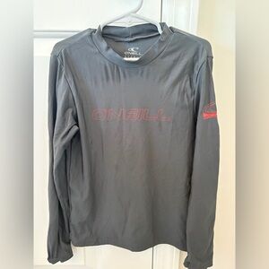 O’Neill Rash Guard Youth Boys Sz 6 GRAY UPF 50+ Long Sleeve Sun Swim Surf Shirt